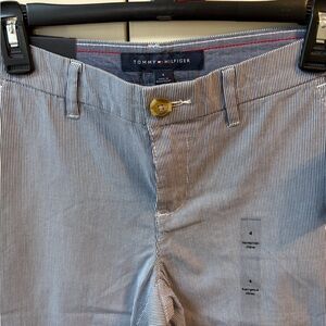 Tommy Hilfiger Navy and White Striped Trousers